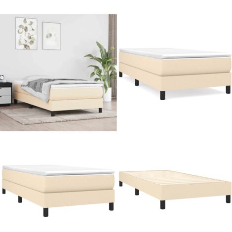 Struttura Letto a Rete a Molle Crema 80x200 cm in Tessuto - Letto a molle - Materasso letto