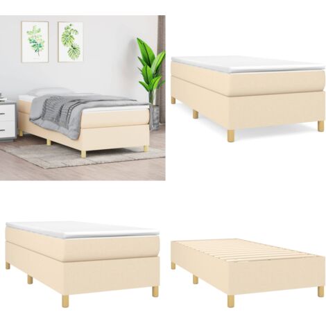 Struttura Letto a Rete a Molle Crema 90x200 cm in Tessuto - Struttura letto - Letto a rete