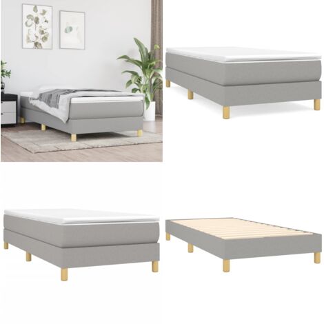 Struttura Letto a Rete a Molle Grigio Chiaro 100x200 cm Tessuto - Letto a molle - Materasso letto