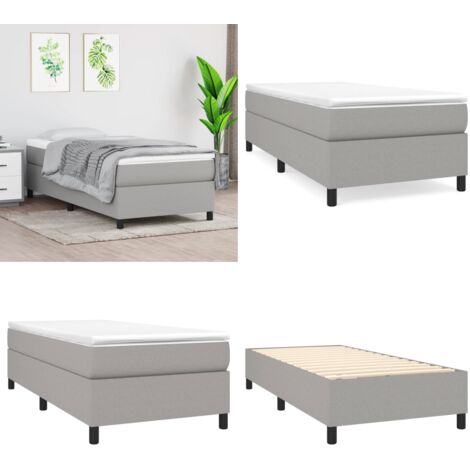 Struttura Letto a Rete a Molle Grigio Chiaro 100x200 cm Tessuto - Letto a molle - Materasso letto