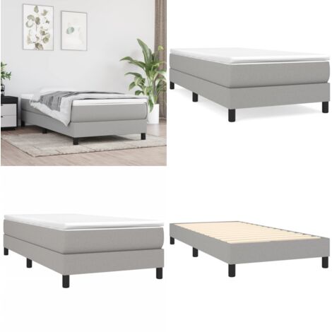 Struttura Letto a Rete a Molle Grigio Chiaro 100x200 cm Tessuto - Letto a molle - Materasso letto
