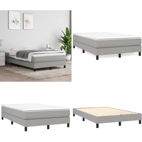 Struttura Letto a Rete a Molle Grigio Chiaro 120x200 cm Tessuto - Letto a molle - Materasso letto
