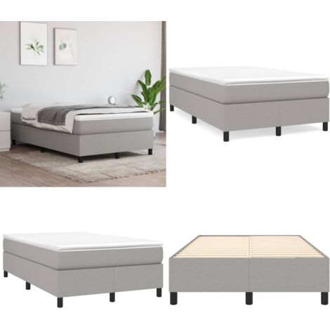 Struttura Letto a Rete a Molle Grigio Chiaro 120x200 cm Tessuto - Letto a molle - Materasso letto