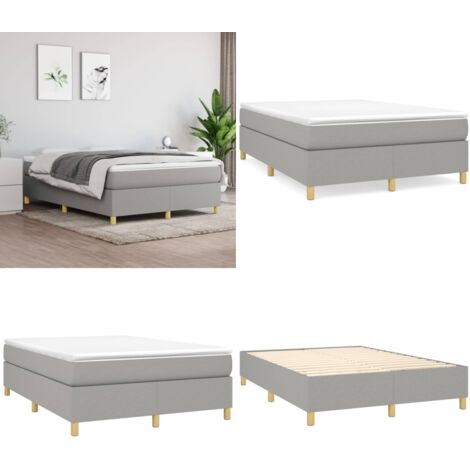 Struttura Letto a Rete a Molle Grigio Chiaro 140x200 cm Tessuto - Letto a molle - Materasso letto