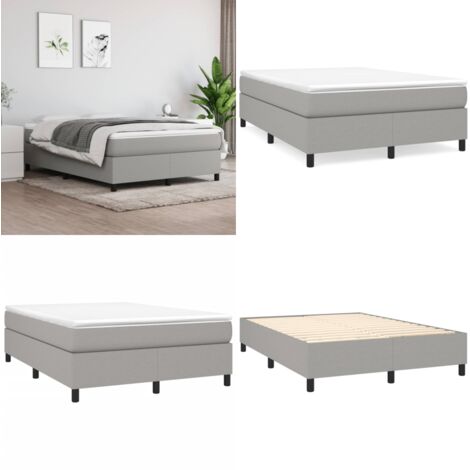 Struttura Letto a Rete a Molle Grigio Chiaro 140x200 cm Tessuto - Letto a molle - Materasso letto
