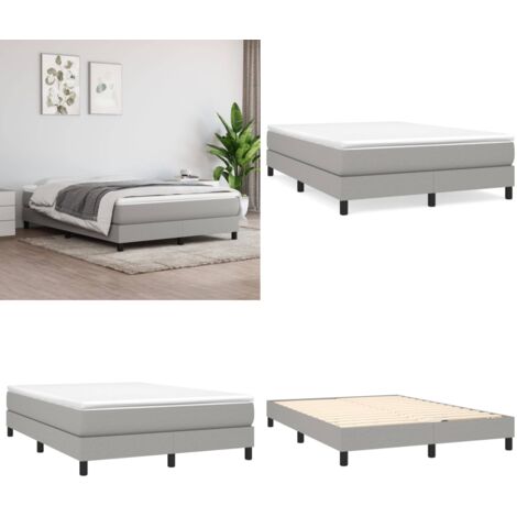 Struttura Letto a Rete a Molle Grigio Chiaro 140x200 cm Tessuto - Struttura letto - Letto a rete