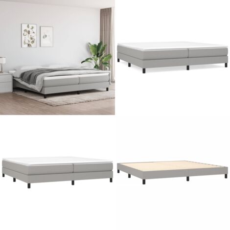 Struttura Letto a Rete a Molle Grigio Chiaro 200x200 cm Tessuto - Letto a molle - Materasso letto