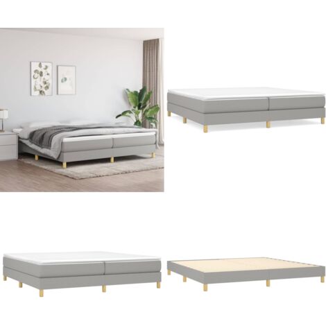 Struttura Letto a Rete a Molle Grigio Chiaro 200x200 cm Tessuto - Letto a molle - Materasso letto