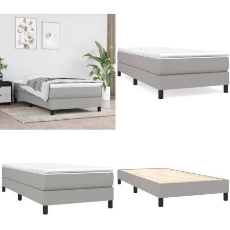 Struttura Letto a Rete a Molle Grigio Chiaro 90x200 cm Tessuto - Letto a molle - Materasso letto