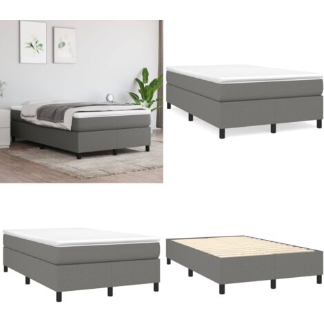 Struttura Letto a Rete a Molle Grigio Scuro 120x200 cm Tessuto - Letto a molle - Materasso letto