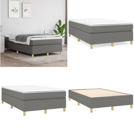 Struttura Letto a Rete a Molle Grigio Scuro 120x200 cm Tessuto - Letto a molle - Materasso letto