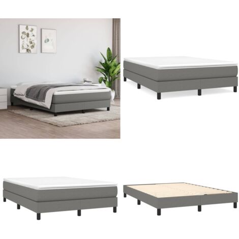Struttura Letto a Rete a Molle Grigio Scuro 140x200 cm Tessuto - Struttura letto - Materasso letto