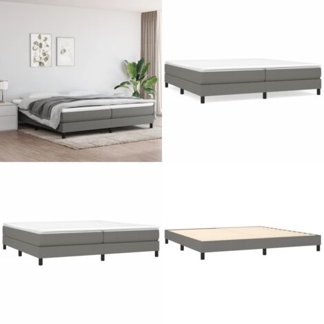 Struttura Letto a Rete a Molle Grigio Scuro 200x200 cm Tessuto - Letto a molle grigio scuro - Materasso letto