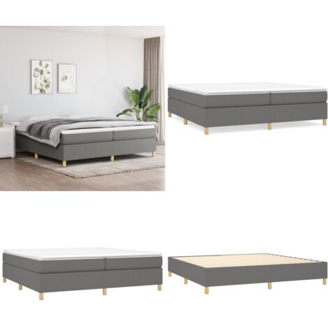 Struttura Letto a Rete a Molle Grigio Scuro 200x200 cm Tessuto - Struttura letto - Materasso letto