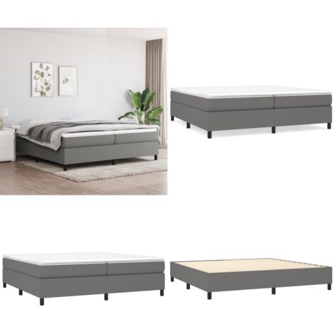 Struttura Letto a Rete a Molle Grigio Scuro 200x200 cm Tessuto - Struttura letto - Materasso letto