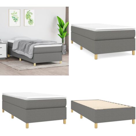 Struttura Letto a Rete a Molle Grigio Scuro 90x190 cm Tessuto - Materasso letto - Letto a rete