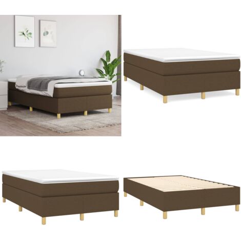 Struttura Letto a Rete a Molle Marrone Scuro 120x200 cm Tessuto - Letto a molle - Materasso letto
