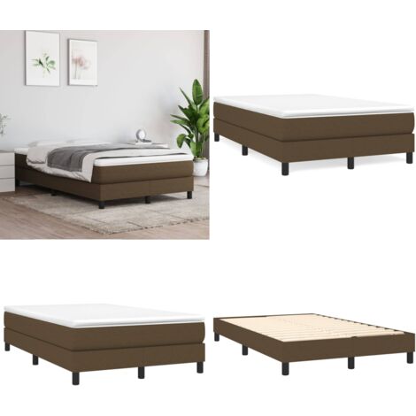 Struttura Letto a Rete a Molle Marrone Scuro 120x200 cm Tessuto - Struttura letto - Letto a rete