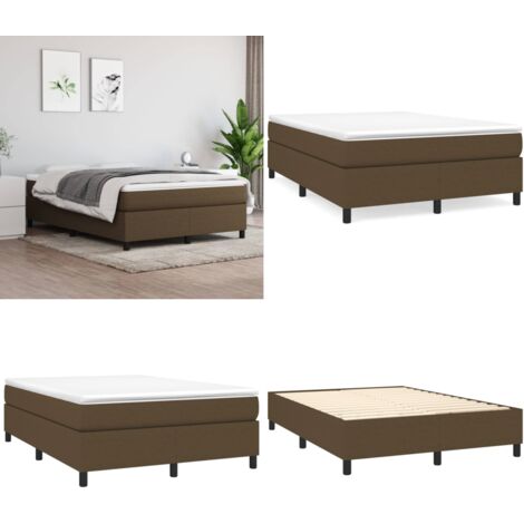 Struttura Letto a Rete a Molle Marrone Scuro 140x190 cm Tessuto - Struttura letto - Materasso letto