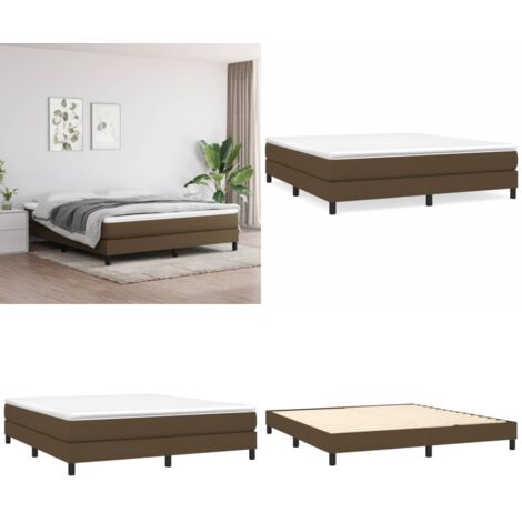 Struttura Letto a Rete a Molle Marrone Scuro 160x200 cm Tessuto - Letto a molle - Materasso letto
