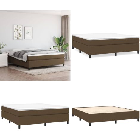 Struttura Letto a Rete a Molle Marrone Scuro 180x200 cm Tessuto - Materasso letto - Letto a molle