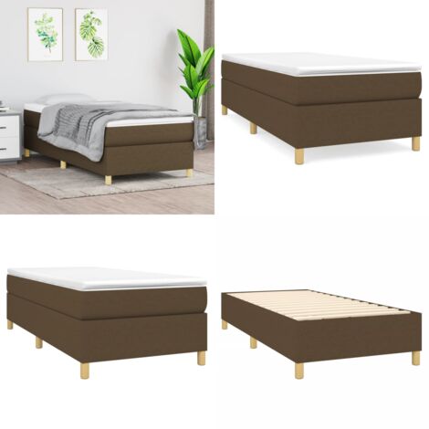 Struttura Letto a Rete a Molle Marrone Scuro 80x200 cm Tessuto - Struttura letto - Letto a rete