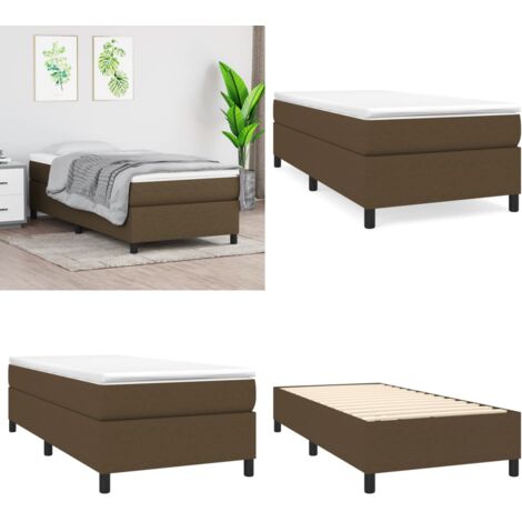 Struttura Letto a Rete a Molle Marrone Scuro 90x200 cm Tessuto - Letto a molle - Materasso letto