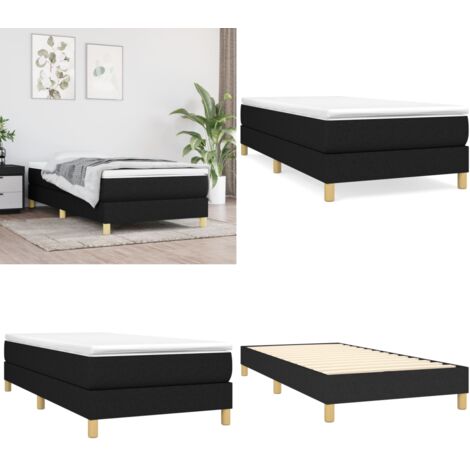 Struttura Letto a Rete a Molle Nero 100x200 cm in Tessuto - Materasso letto - Letto a molle