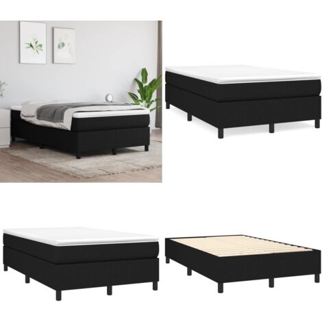 Struttura Letto a Rete a Molle Nero 120x200 cm Tessuto - Letto a molle - Materasso a molle