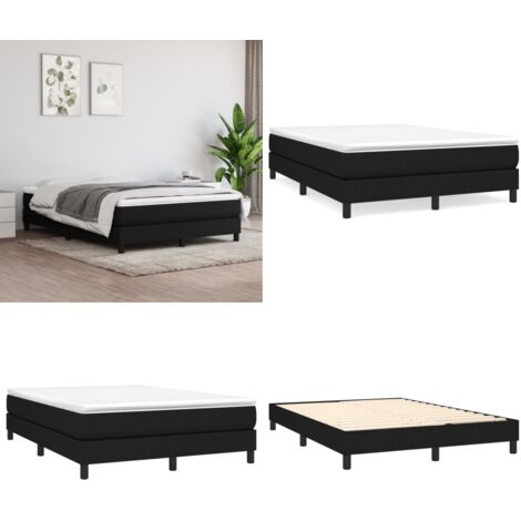 Struttura Letto a Rete a Molle Nero 140x190 cm in Tessuto - Letto a molle - Materasso letto