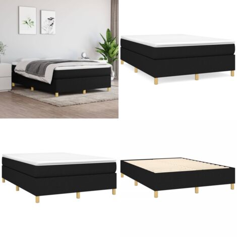 Struttura Letto a Rete a Molle Nero 140x200 cm in Tessuto - Letto a molle - Materasso a molle