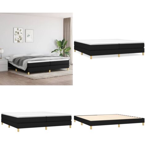 Struttura Letto a Rete a Molle Nero 200x200 cm in Tessuto - Letto a molle - Materasso letto