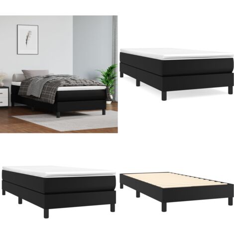 Struttura Letto a Rete a Molle Nero 90x190 cm in Similpelle - Struttura letto - Letto a rete