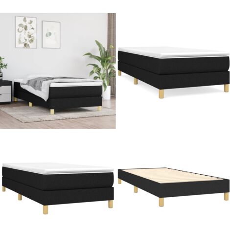 Struttura Letto a Rete a Molle Nero 90x190 cm in Tessuto - Letto a molle - Materasso letto