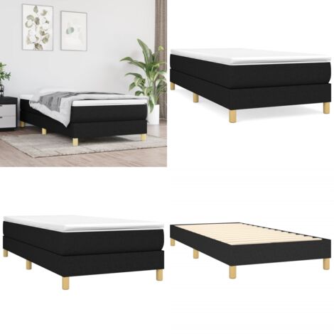 Struttura Letto a Rete a Molle Nero 90x200 cm in Tessuto - Letto a molle - Materasso letto