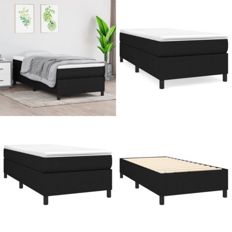 Struttura Letto a Rete a Molle Nero 90x200 cm in Tessuto - Letto a molle - Materasso letto