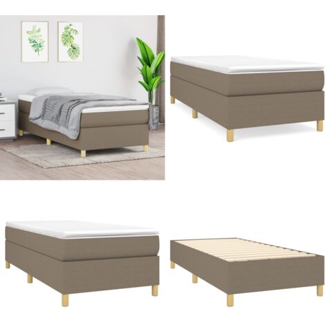Struttura Letto a Rete a Molle Tortora 100x200 cm in Tessuto - Letto a molle tortora - Materasso letto