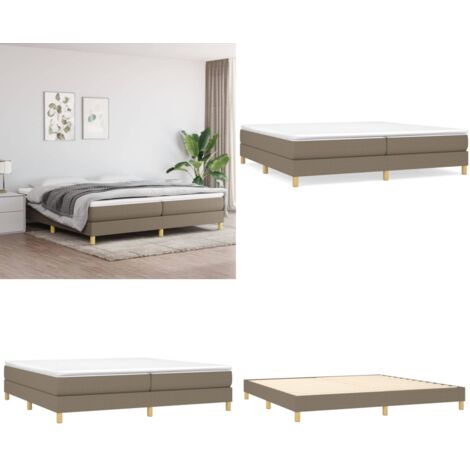 Struttura Letto a Rete a Molle Tortora 200x200 cm in Tessuto - Struttura letto - Letto tortora