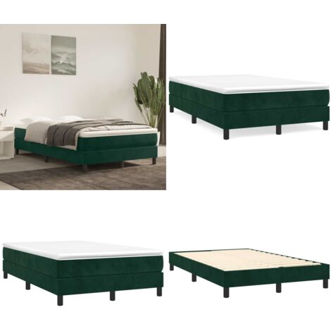 Struttura Letto a Rete a Molle Verde Scuro 120x200 cm in Velluto - Struttura letto - Materasso letto