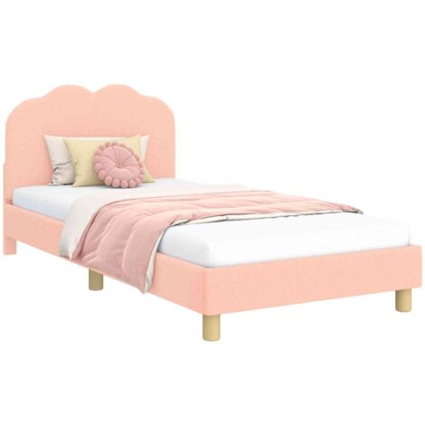 Struttura letto bambini con testata Rosa 90 x 200 cm Bouclé vidaXL