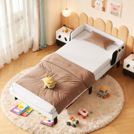 Struttura letto bambino 90x200 cm - Angoli arrotondati - Legno massello bianco - Vernice ecologica - Letto per cuccioli 90x200 cm