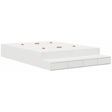 Struttura letto con contenitore Bianco 150 cm Legno multistrato vidaXL