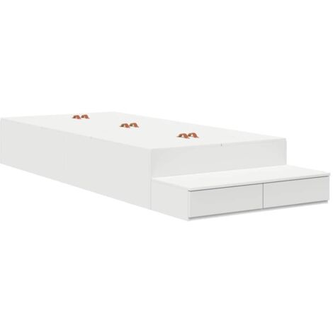 Struttura letto con contenitore Bianco 236.5 x 80 x 31.5 cm vidaXL