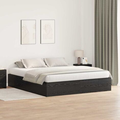 Struttura letto con contenitore Rovere Nero 200 x 200 cm vidaXL