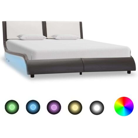 Struttura letto con LED senza materasso grigio e bianco 120x190 cm vidaXL