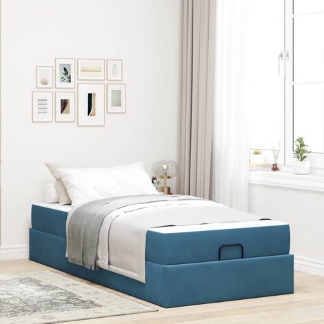 Struttura letto con materasso 2 pcs Blu Velluto vidaXL