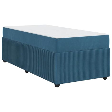 Struttura letto con materasso Blu 90 x 190 cm Velluto vidaXL