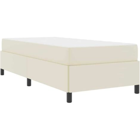 Struttura letto con materasso Crema 90 x 200 cm Pelle sintetica vidaXL