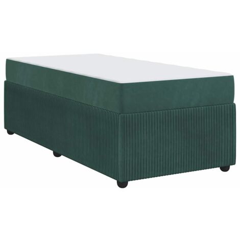 Struttura letto con materasso Verde scuro 90 x 190 cm Velluto vidaXL