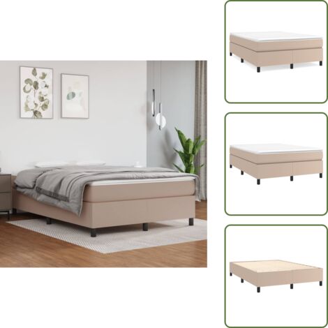 Struttura letto in similpelle - vidaXL Struttura Letto a Rete a Molle Cappuccino 140x190 cm in Similpelle -